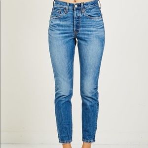 Levi’s 501s- classic, button fly, 100% cotton rigid denim. Like new condition.